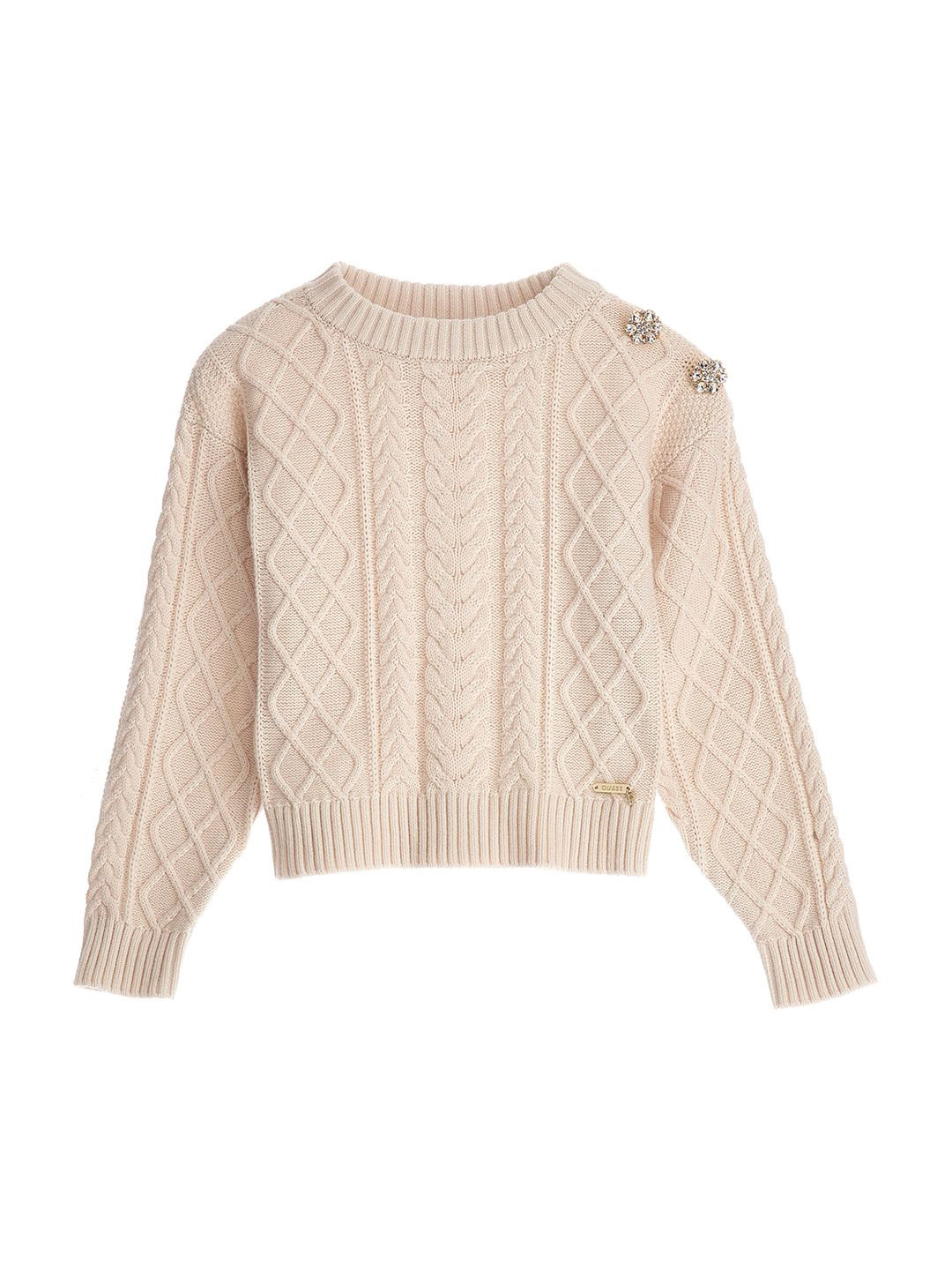 GUESS kids Girls Cable Knit Pullover Sweater