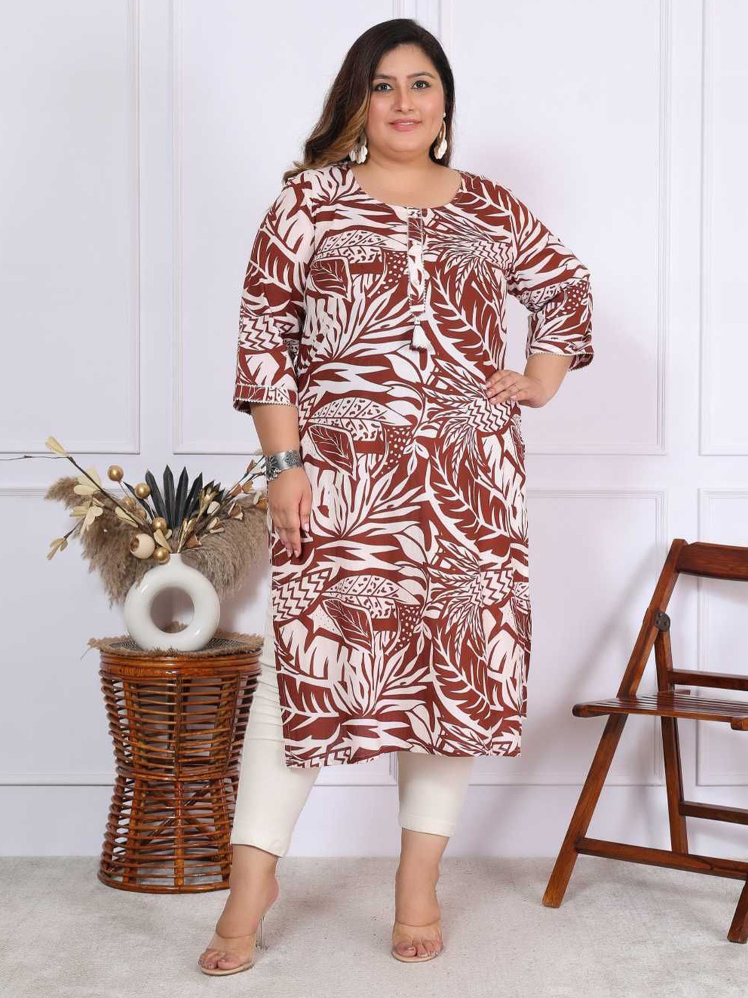 FLAVIA CREATION Women Plus Size Printed  Pure Cotton Kurta