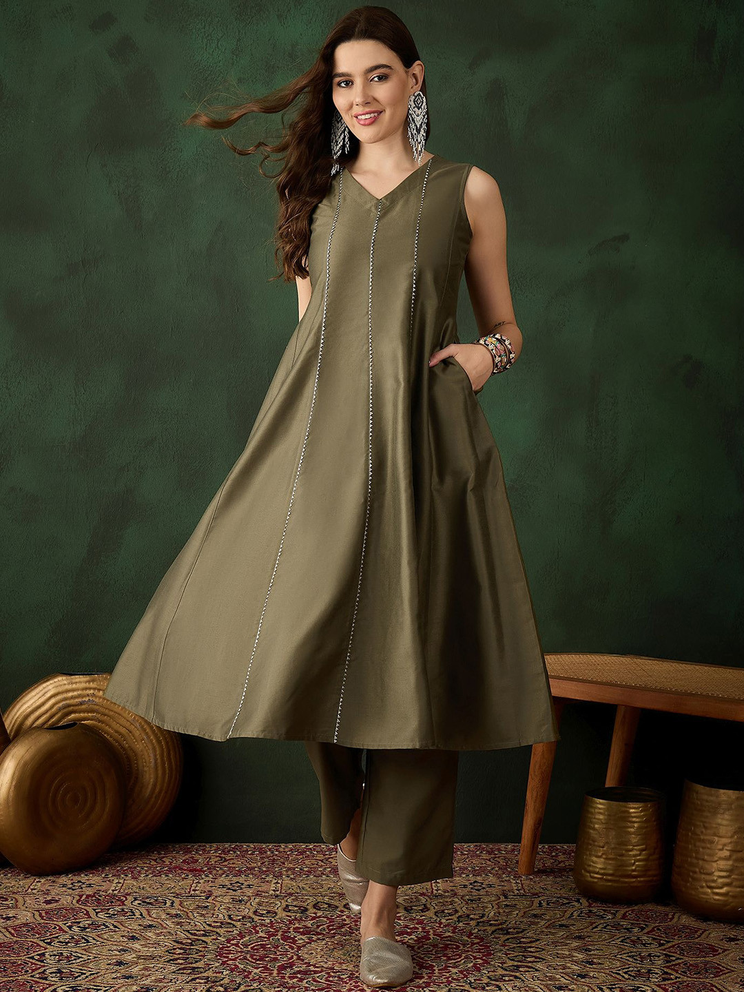 Sangria Women  A-Line Kurta Sets