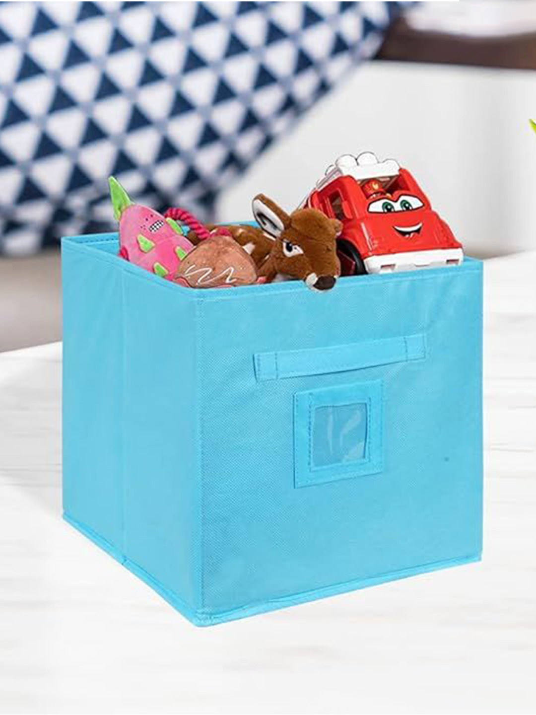prettykrafts Blue Collapsible Storage Organiser With Handles