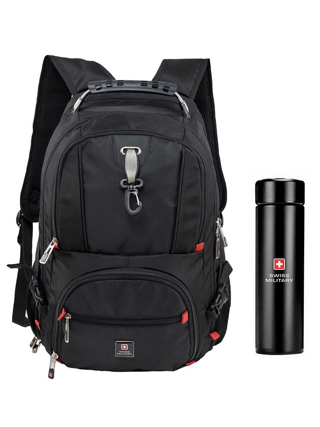 SWISS MILITARY Unisex Backpack with Digital Vacuum Flask