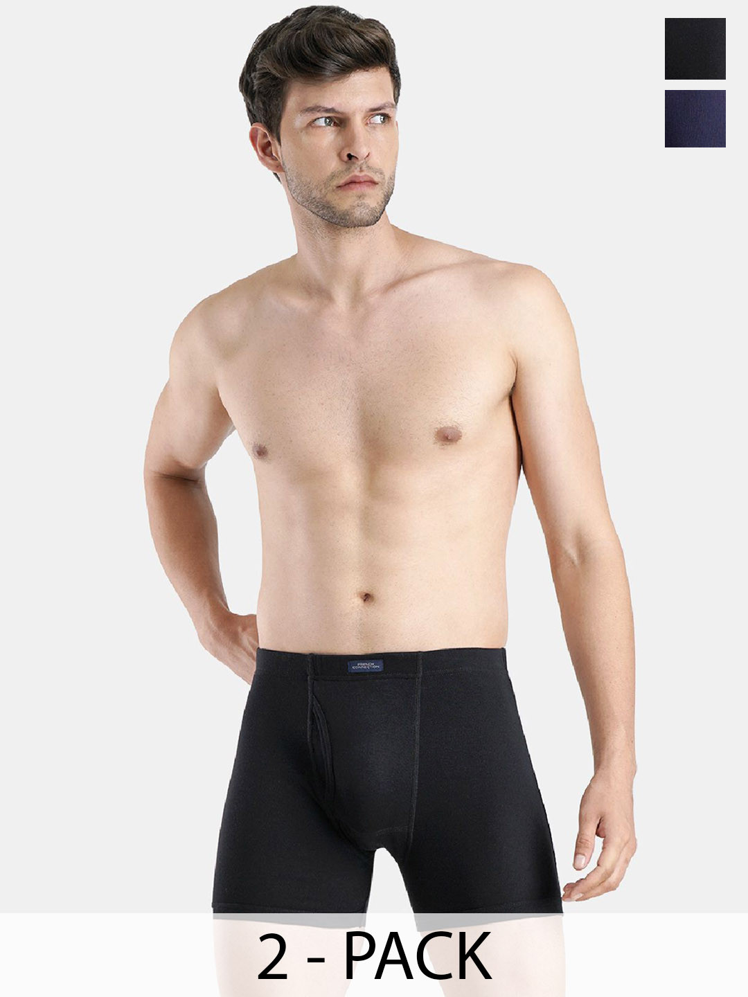 French Connection Pack Of 2 Breathability Men Trunks BARONSLEEET|HAUTE RED--SLEEET|