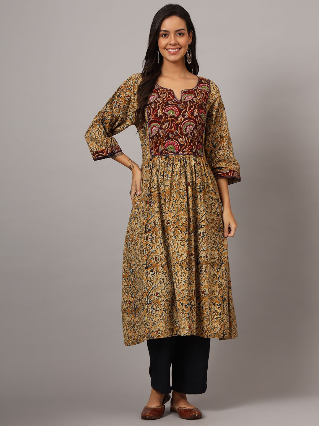 DART STUDIO Floral Print A-Line Midi Dress