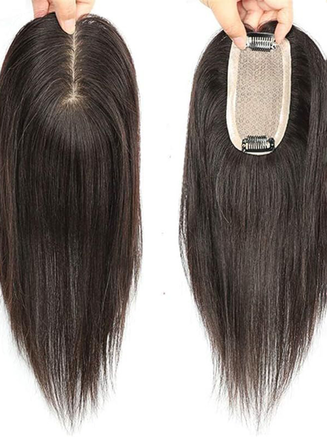 CRIBE Straight Clip-in Seamless Scalp Topper-Natural Brown