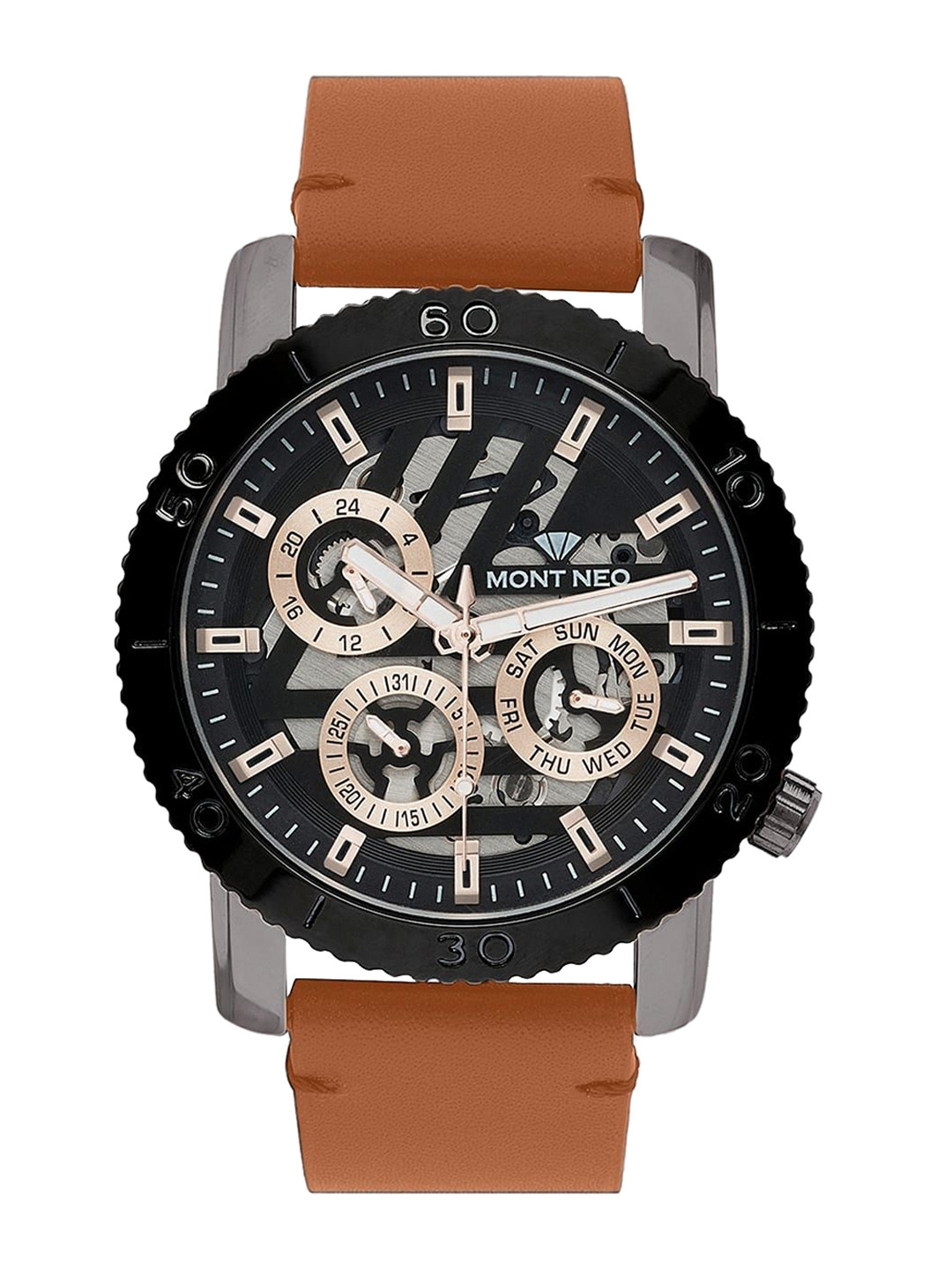 MONT NEO Men Dial & Leather Straps Watch 8017M-L8404