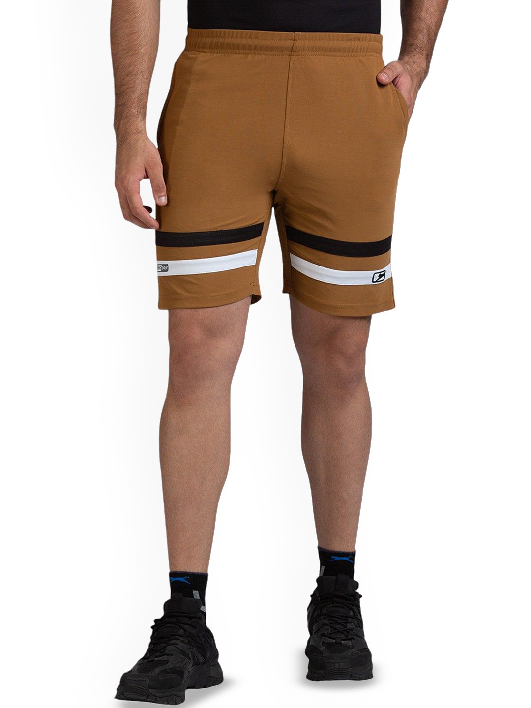 Black Panther Men Striped Training or Gym Shorts