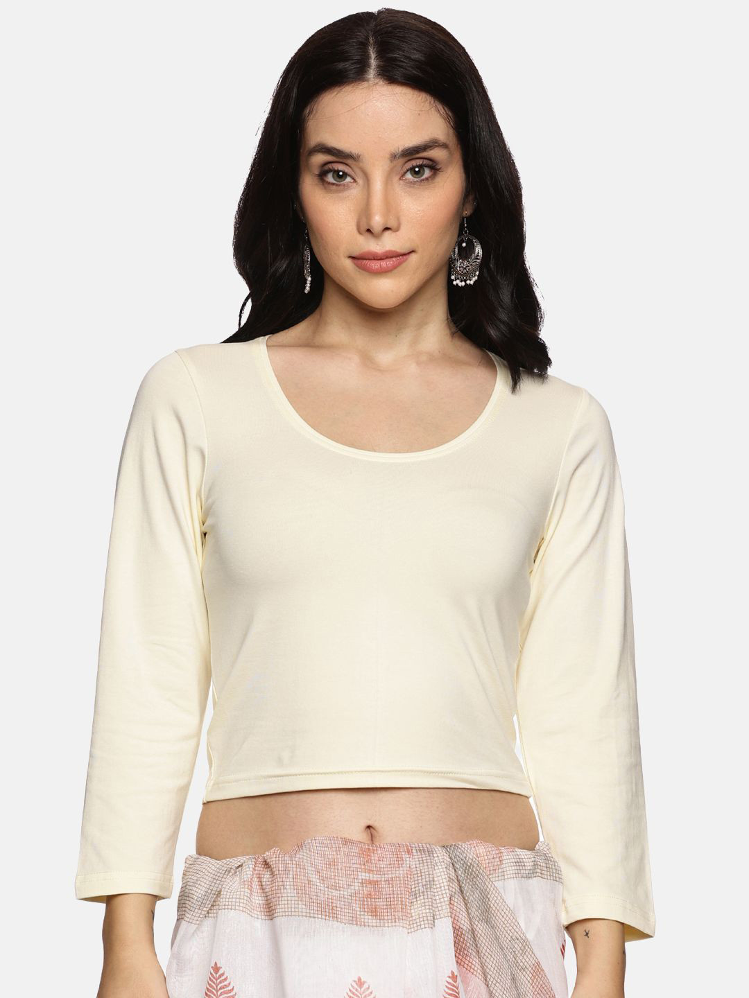 NOT YET by us Pluse Size Non-Padded Saree Blouse