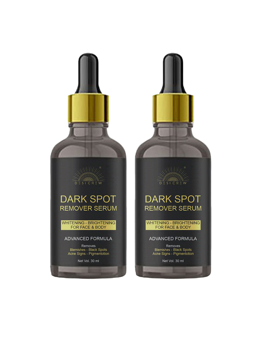 Desi Crew Set of 2 Dark Spot Pimple Marks Acne Pigmentation Removal Serum 30 ml Each