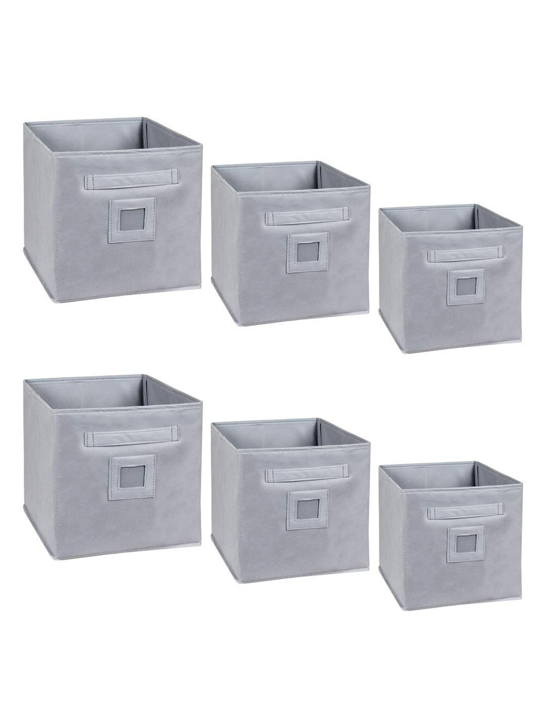 prettykrafts Grey 6 Pieces Collapsible Multi-Utility Organisers