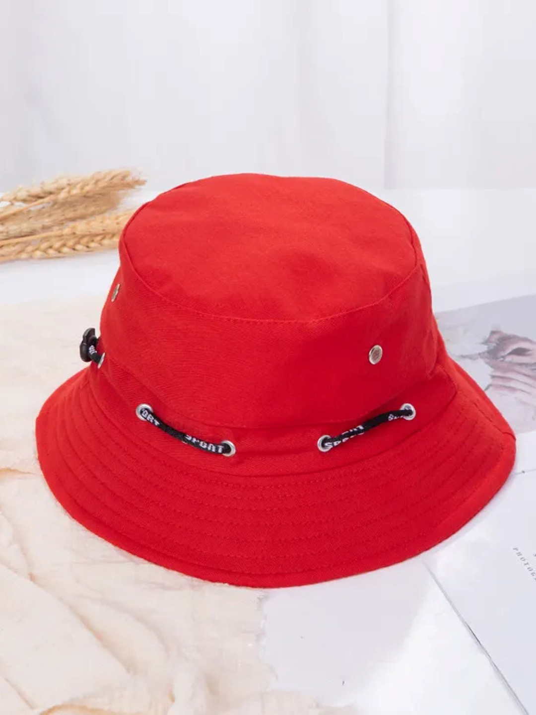 Infispace Women Red Solid Bucket Hat