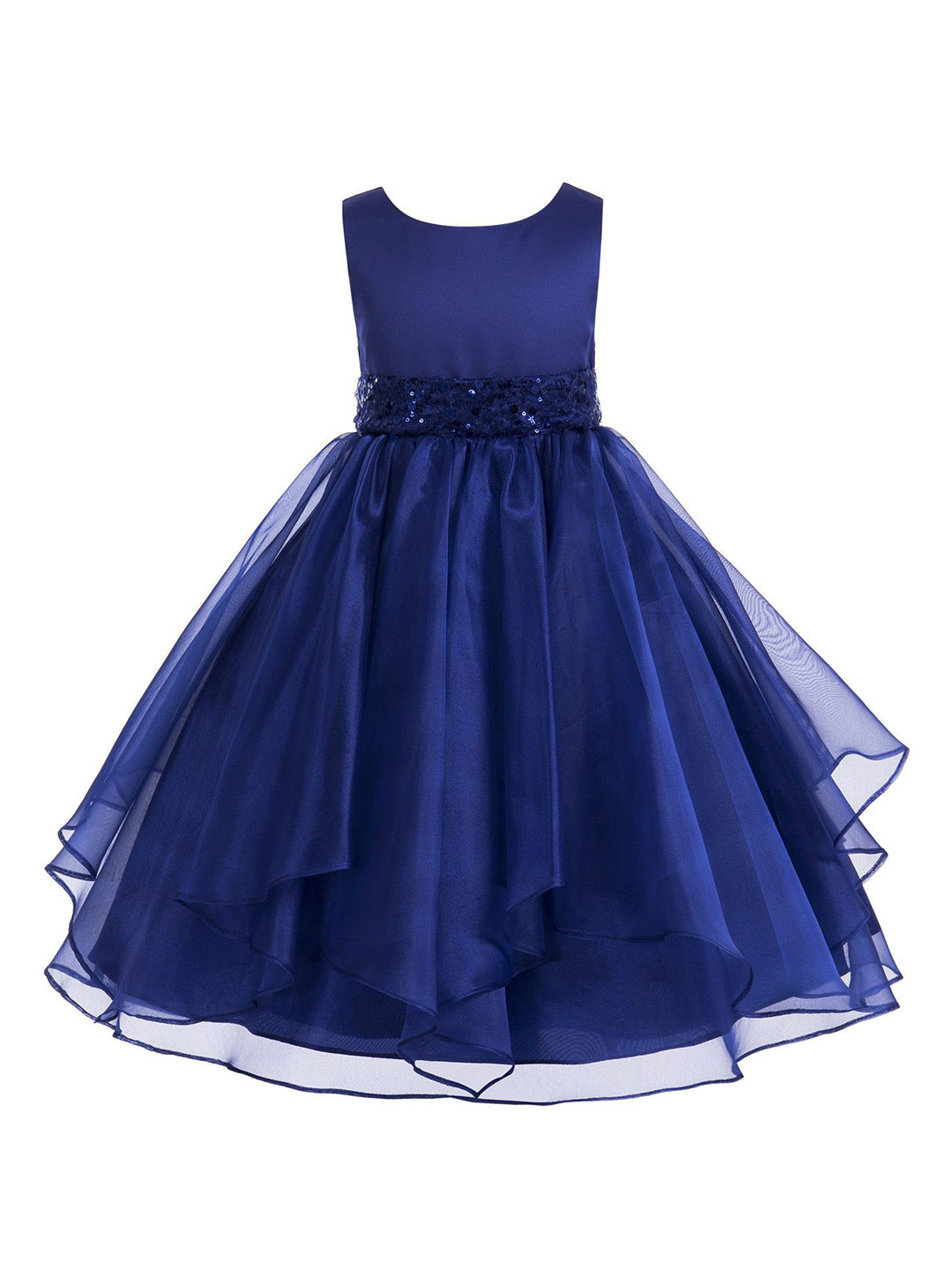 Wish little Girls Embellished Solid Fit and Flare Maxi Dress