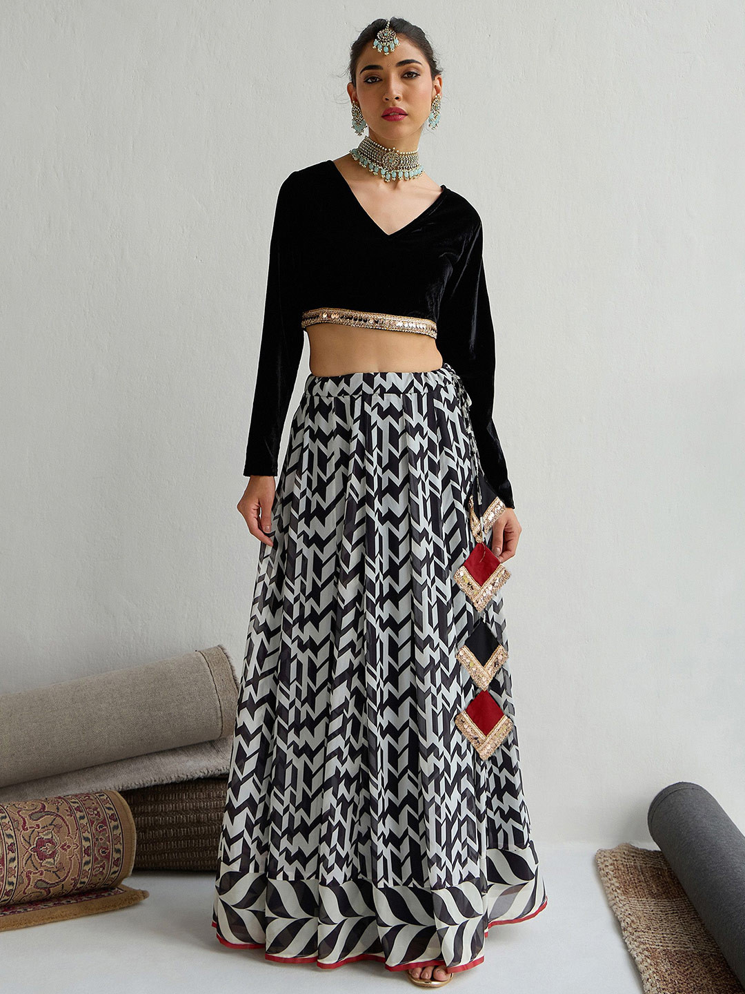 Shae by Embellished Sequinned Ready to Wear Lehenga & 8