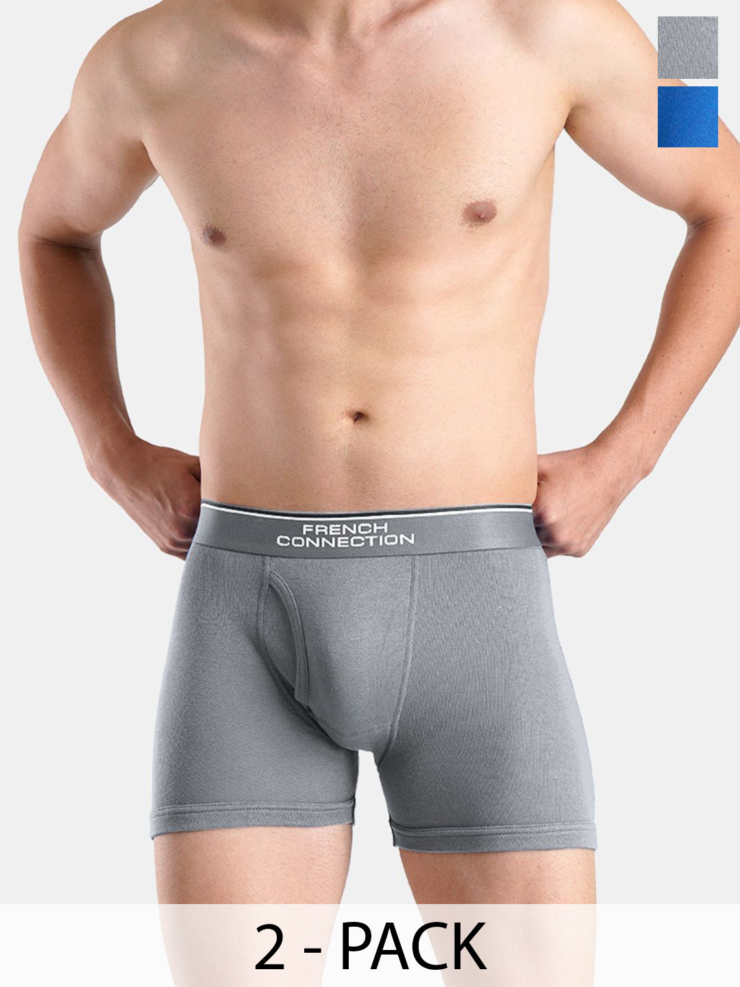 French Connection Oxford Pack Of 2 Breathability Trunks OXFORDSLEEET|HAUTE RED