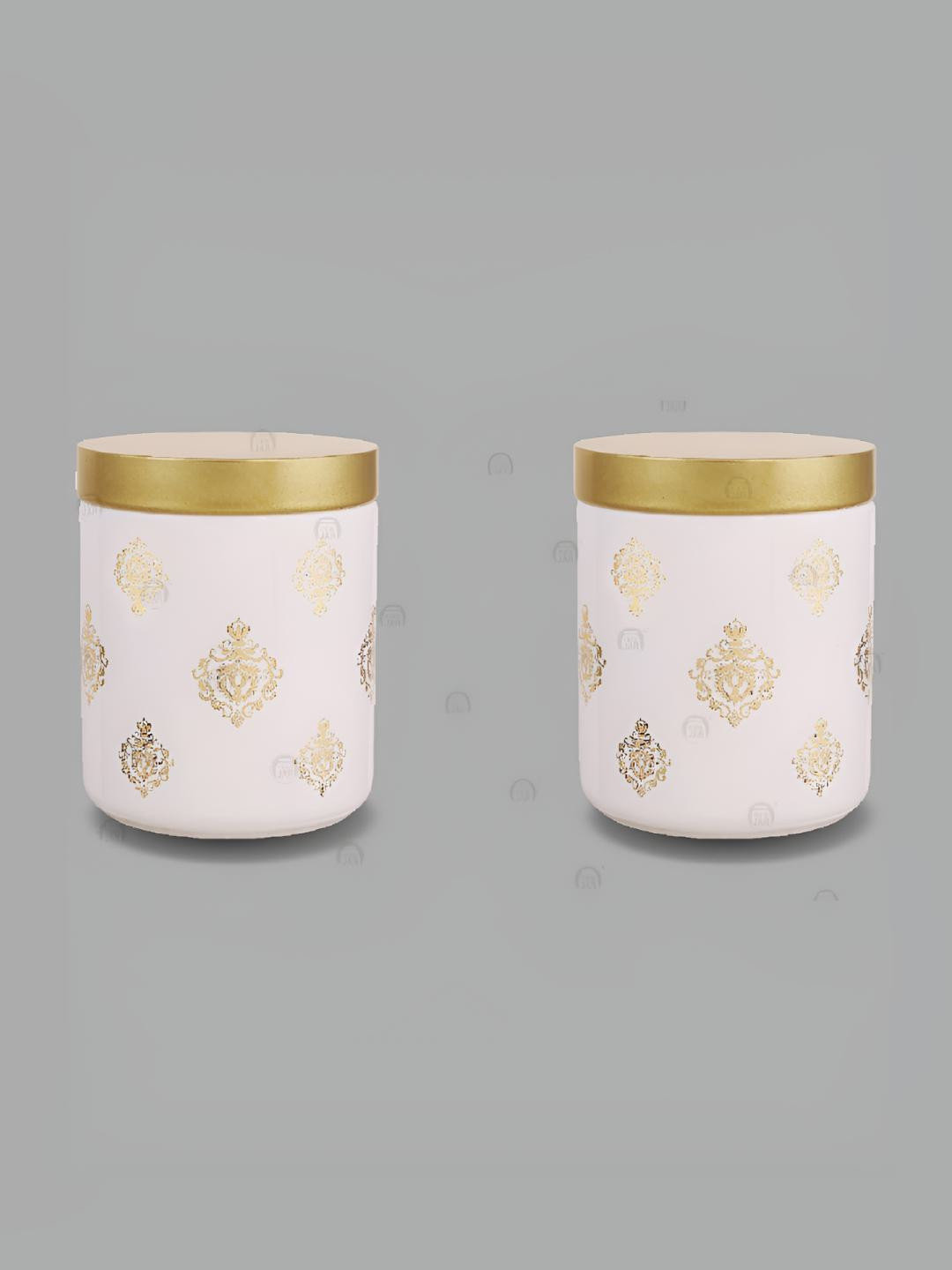 Croco Jar Opk Royal Celebration White Floral Glass Dishwasher Safe 2 Piece Screw Top Jar-240ml