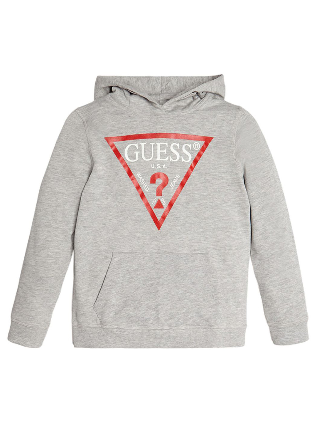 GUESS kids Boys Graphic Printed Hood Cotton Pullover Sweatshirt