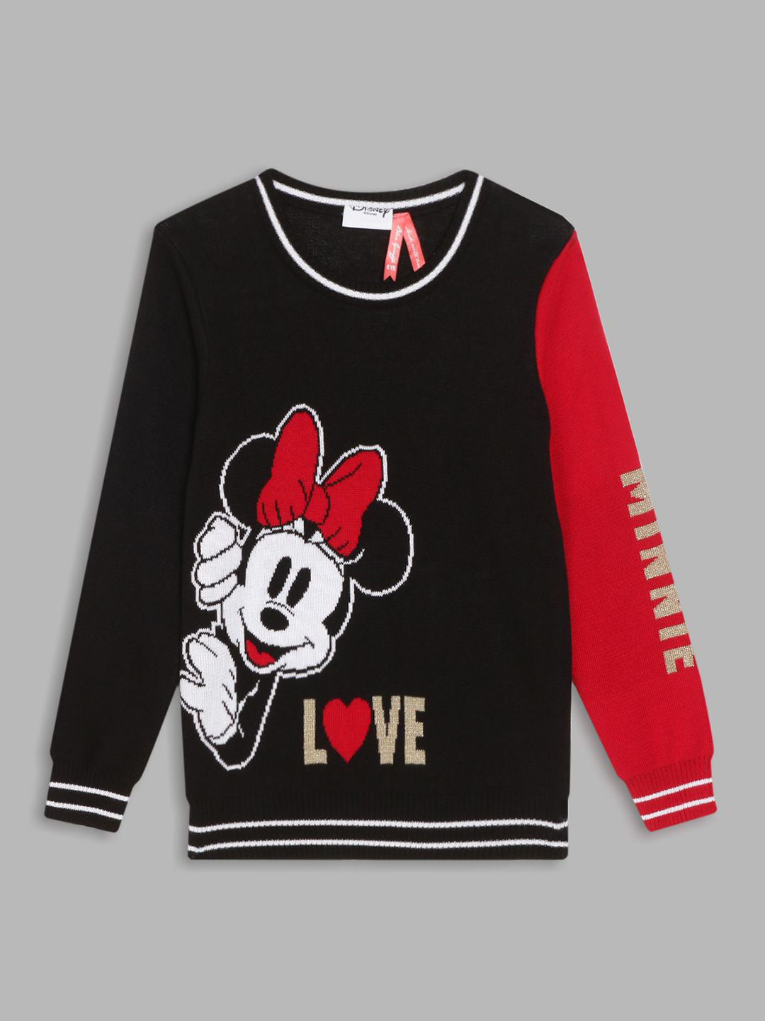 Blue Giraffe Girls Minnie Mouse Printed Cotton Pullover