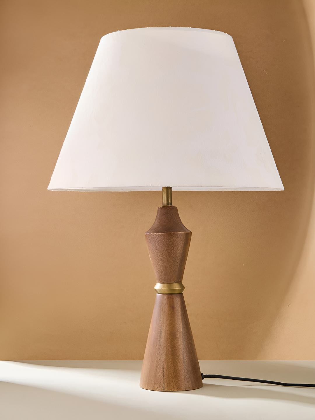 Fabindia White Cotton Cutwork Flower Tapered Drum Lampshade