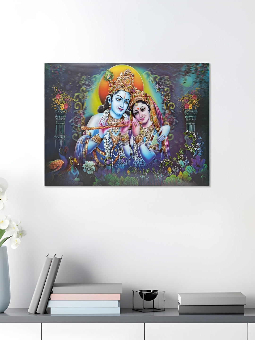 Art Street Blue & Orange 5D Printed Religious Wall Poster