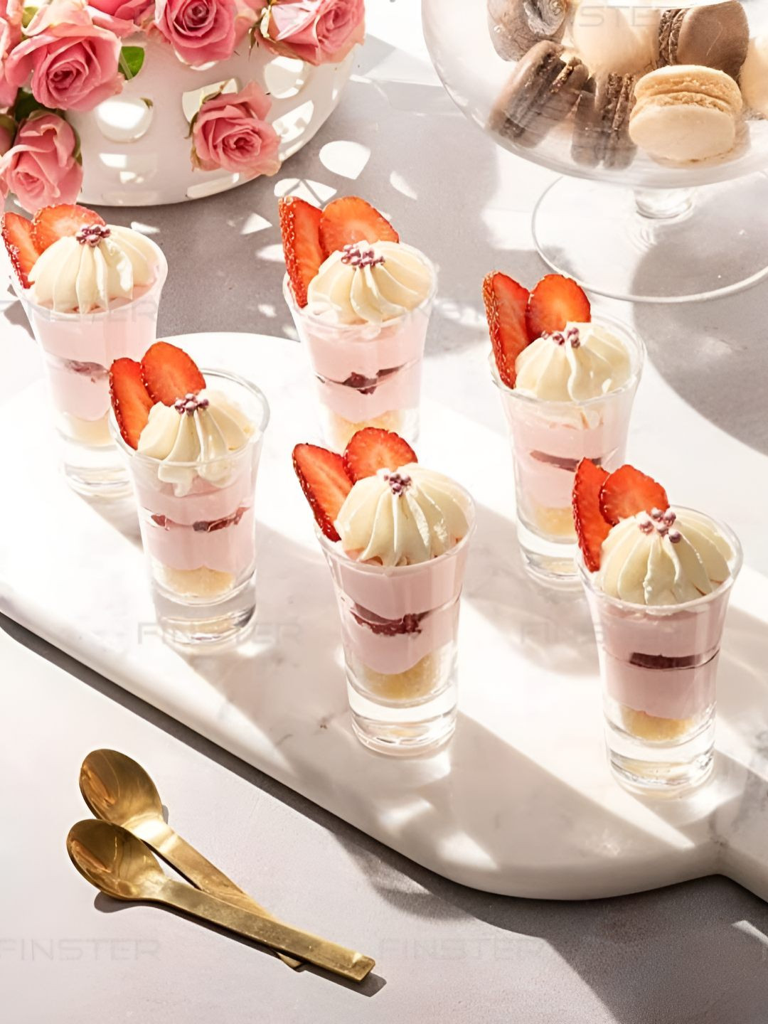 FINSTER Premium Transparent 6 Pieces Round Shot Glasses 40 ml Each