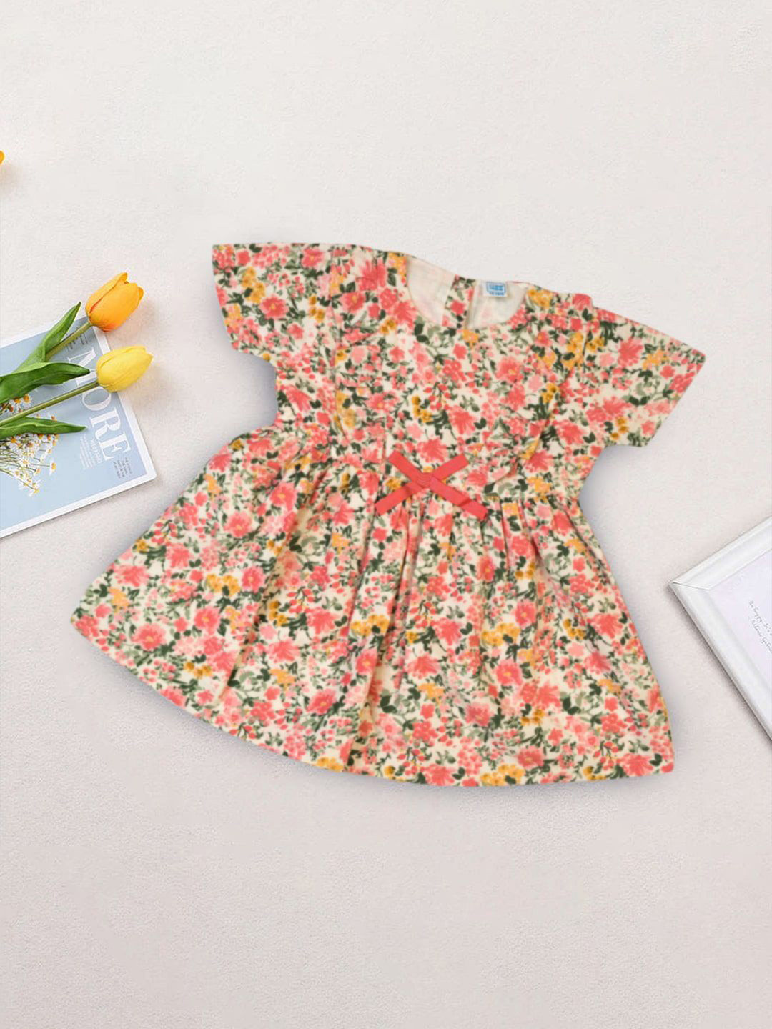 MeeMee Floral Printed Cotton Fit & Flare Dress
