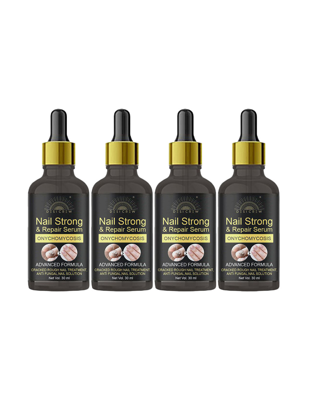 Desi Crew Set of 4 Onychomycosis Nail Strong & Repair Serum - 30 ml Each