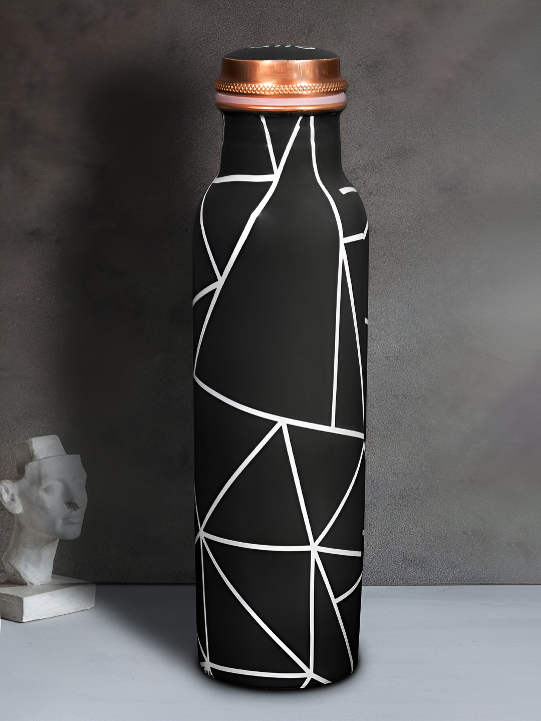 Allo CP11007 Black Abstract Copper Spill Proof Water Bottle - 1L