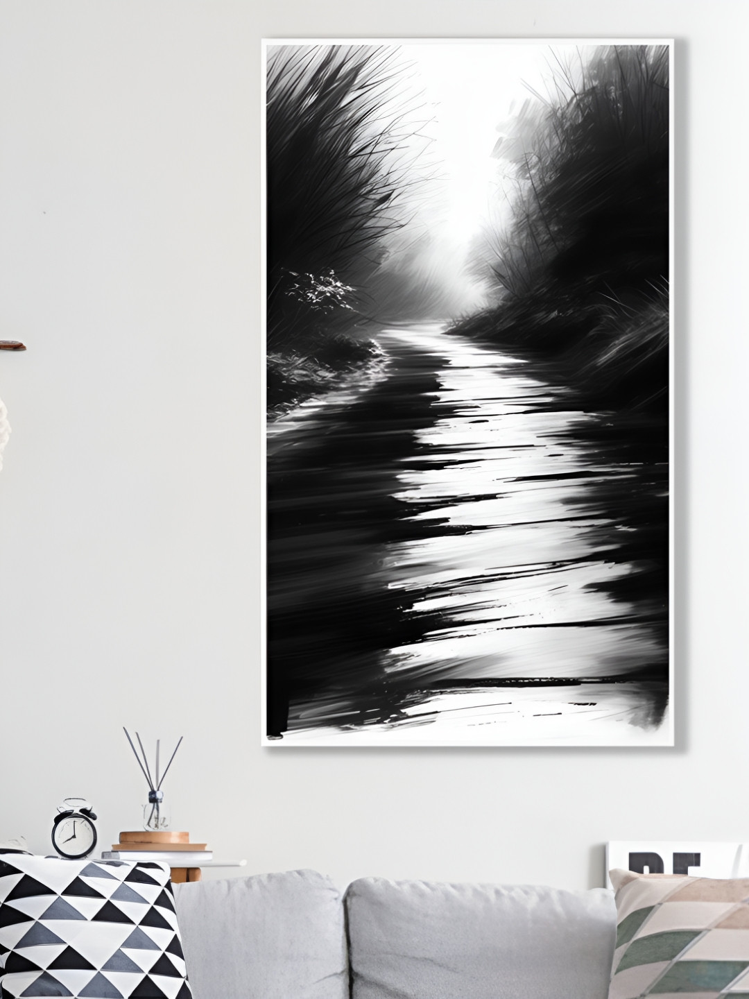 nestroots Forest Path Canvas Wall Rectangle Paintings Wall Art 36 x 24In