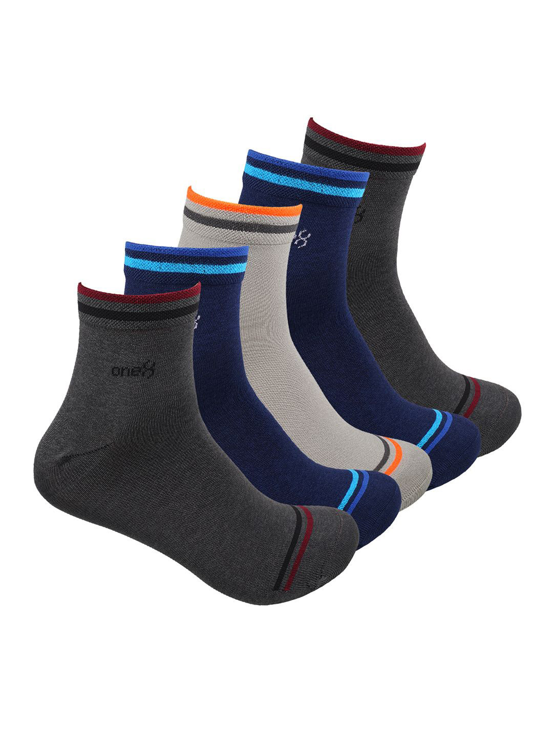 One8 By Virat Kohli Men Pack Of 5 Patterned Ankle-Length Socks