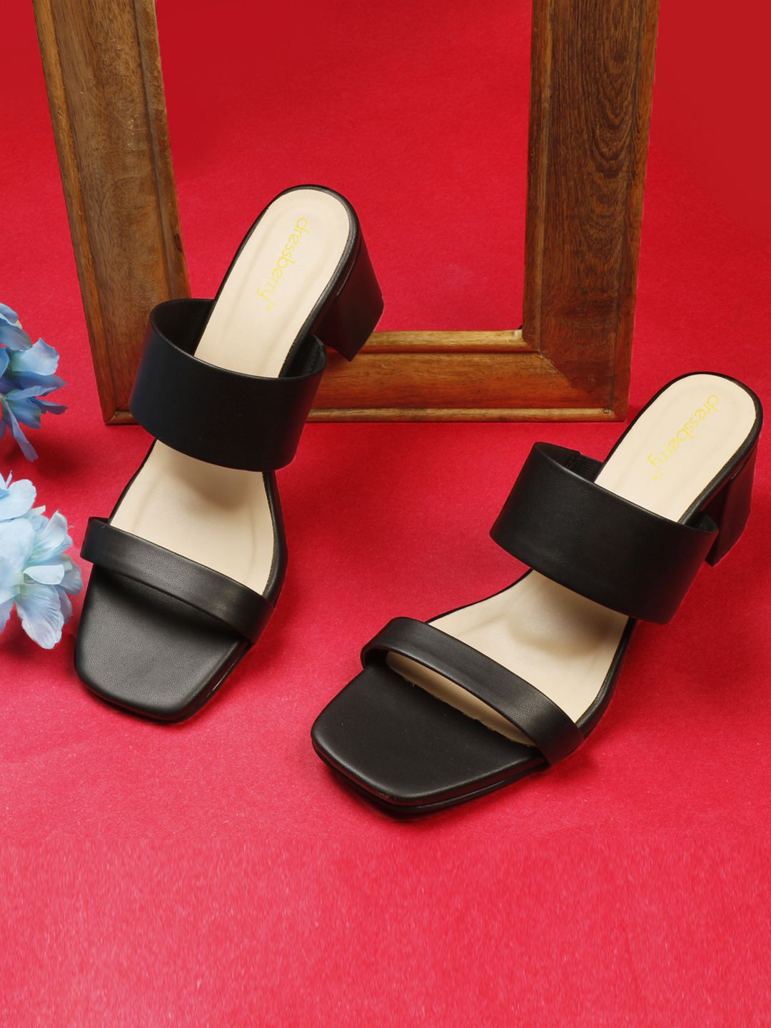 DressBerry Women PU Block Solid Open Toe Sandals