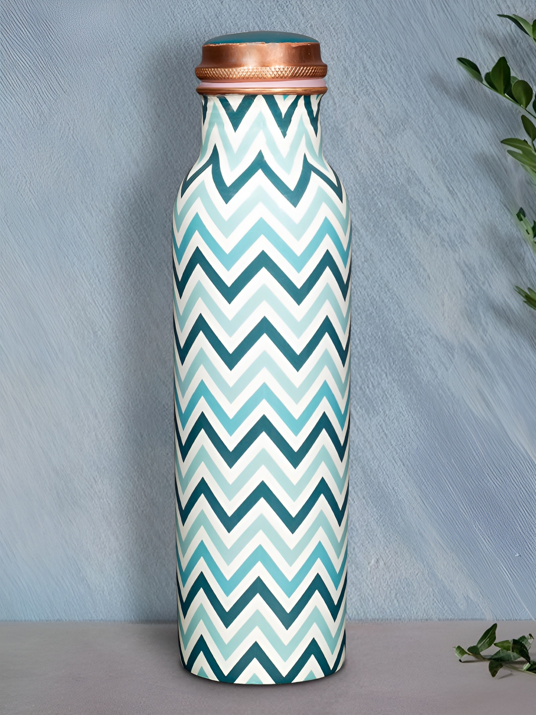 Allo CP11002 White Abstract Copper Spill Proof Water Bottle - 1L