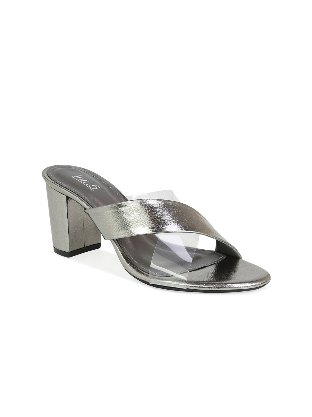 Inc 5 Gunmetal Block Heel Sandals