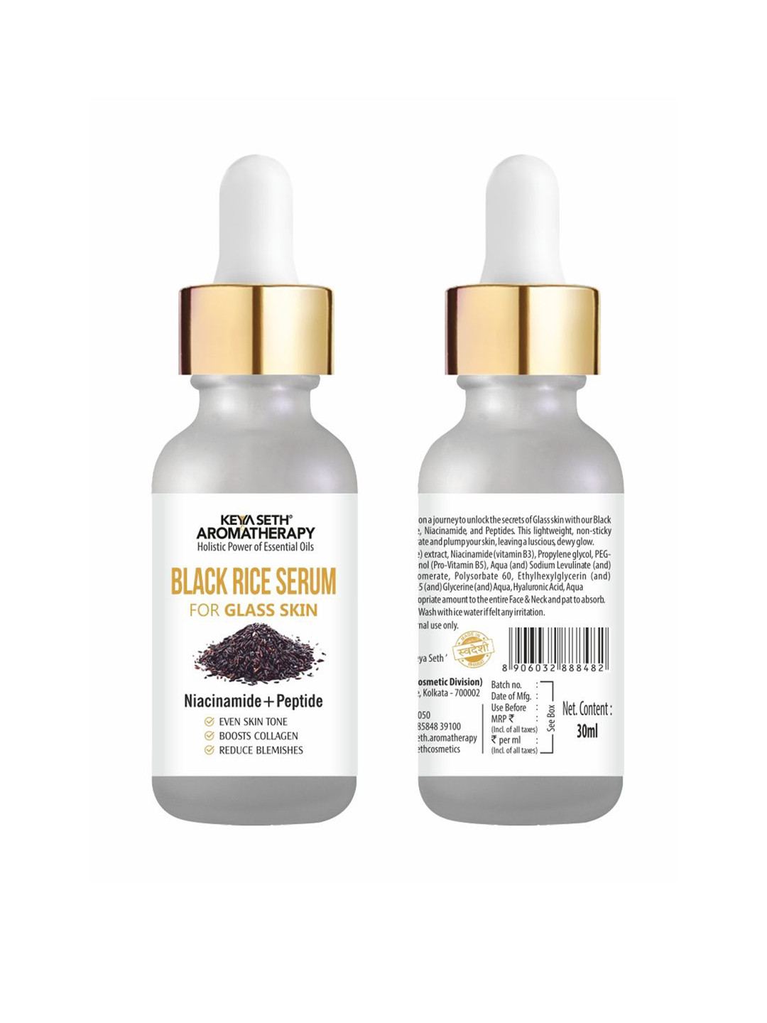 KEYA SETH AROMATHERAPY  Black Rice Serum With Niacinamide & Peptide - 30 ml
