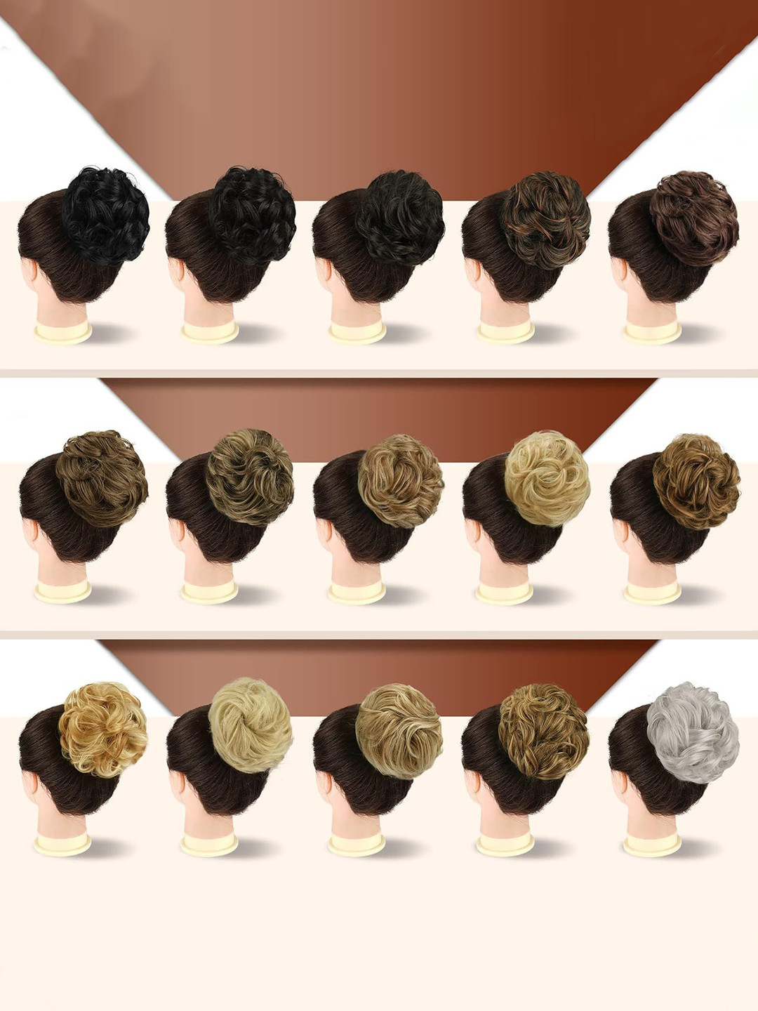 D-Divine Wavy Claw Clip Messy Bun-Black