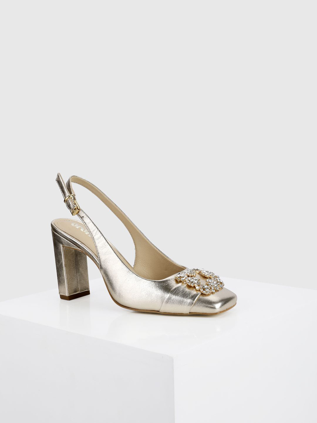 Oroh Women Leather Block Heels Pumps