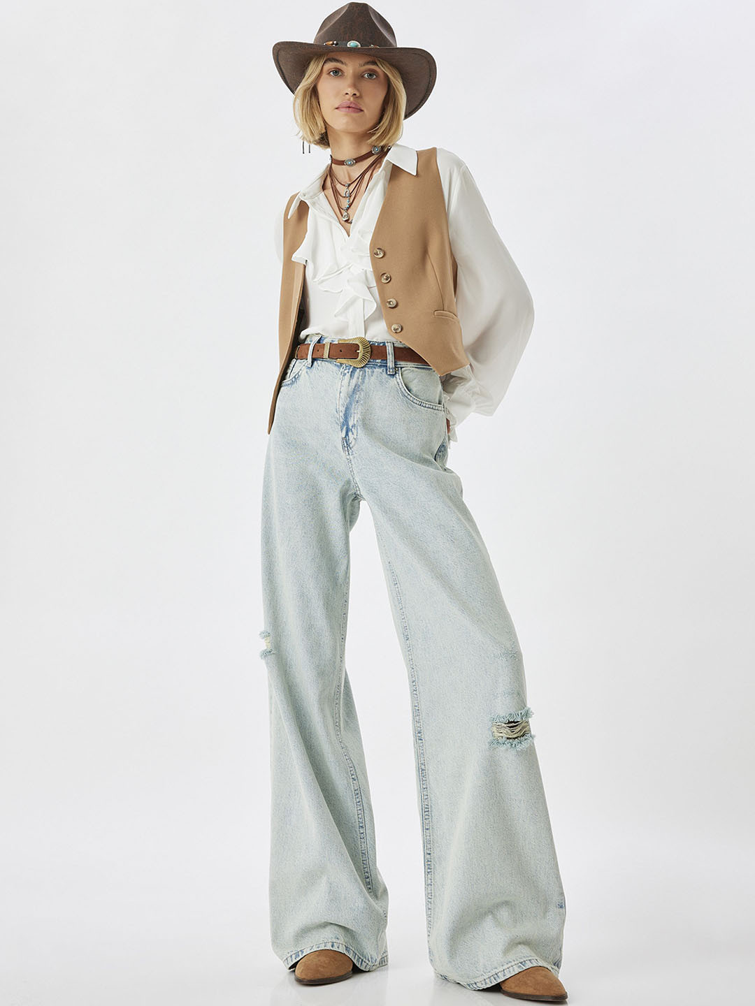 Koton Women Straight Fit Low-Rise Jeans