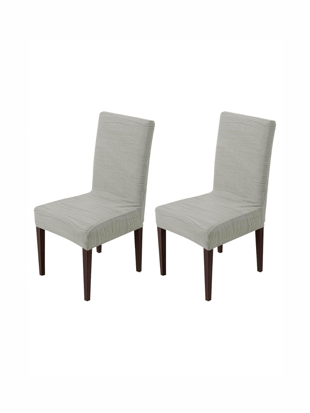 HOUSE OF QUIRK Grey 2 Pieces Removable & Washable Short Dining Chair Cover