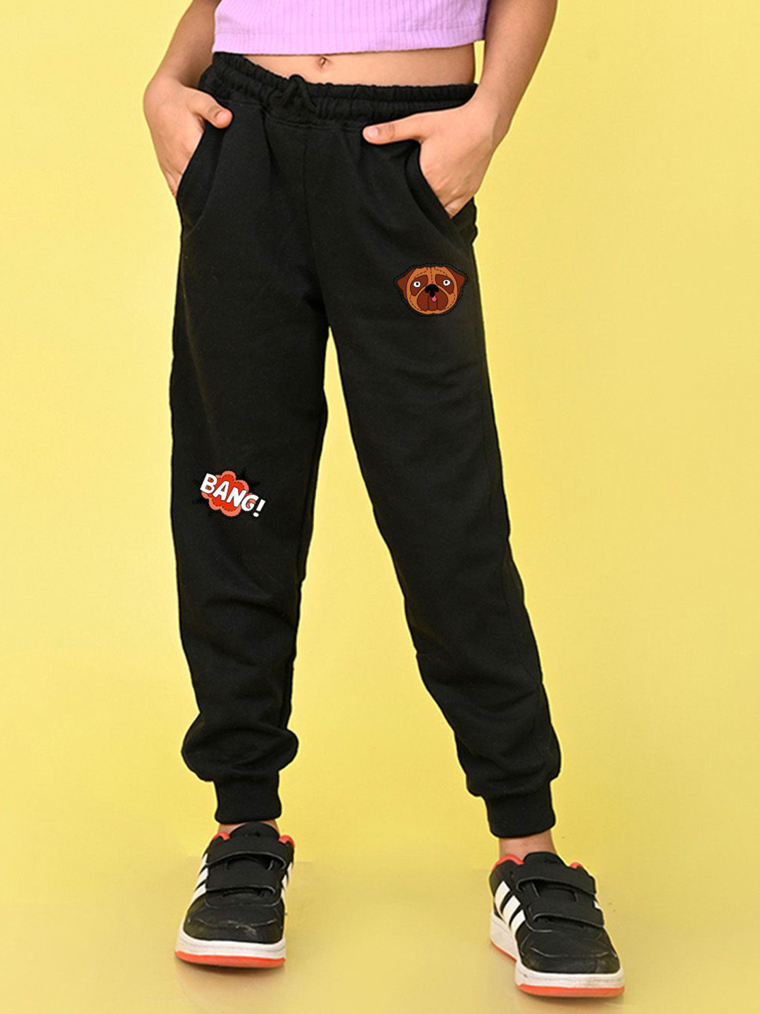 NUSYL Girls Printed Full Length Track Pants Jogger