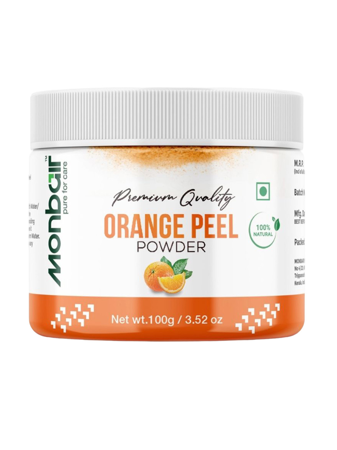 MONBAIR Organic Orange Peel Powder- 100 g