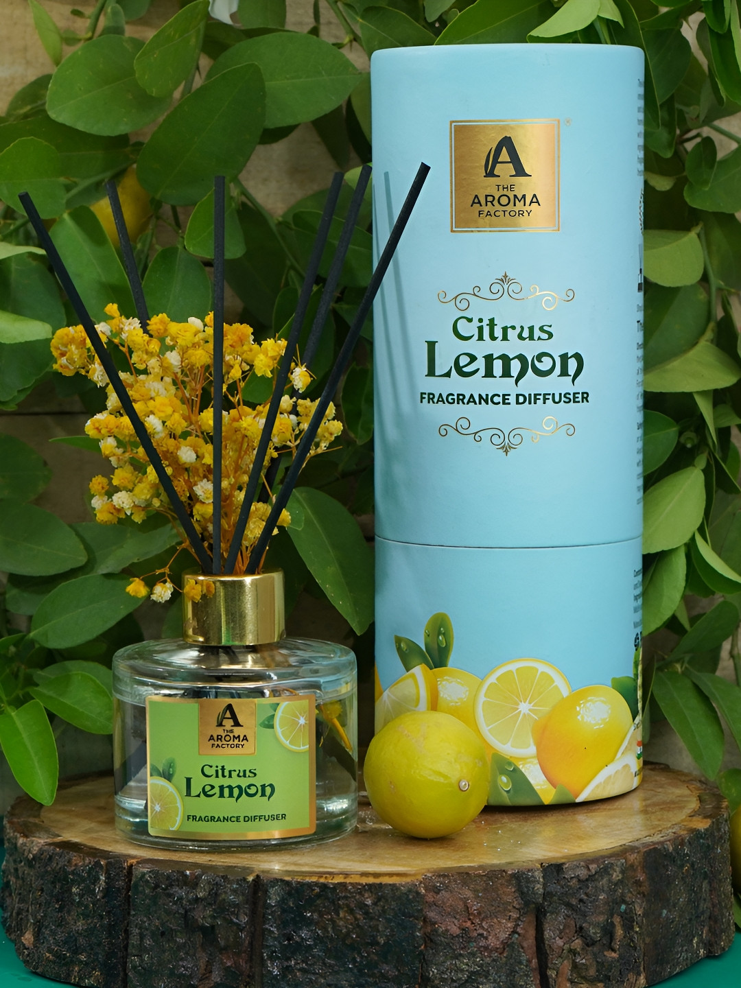 The Aroma Factory Transparent Citrus Lemon Fragrance Reed Diffuser & Sticks 100ml