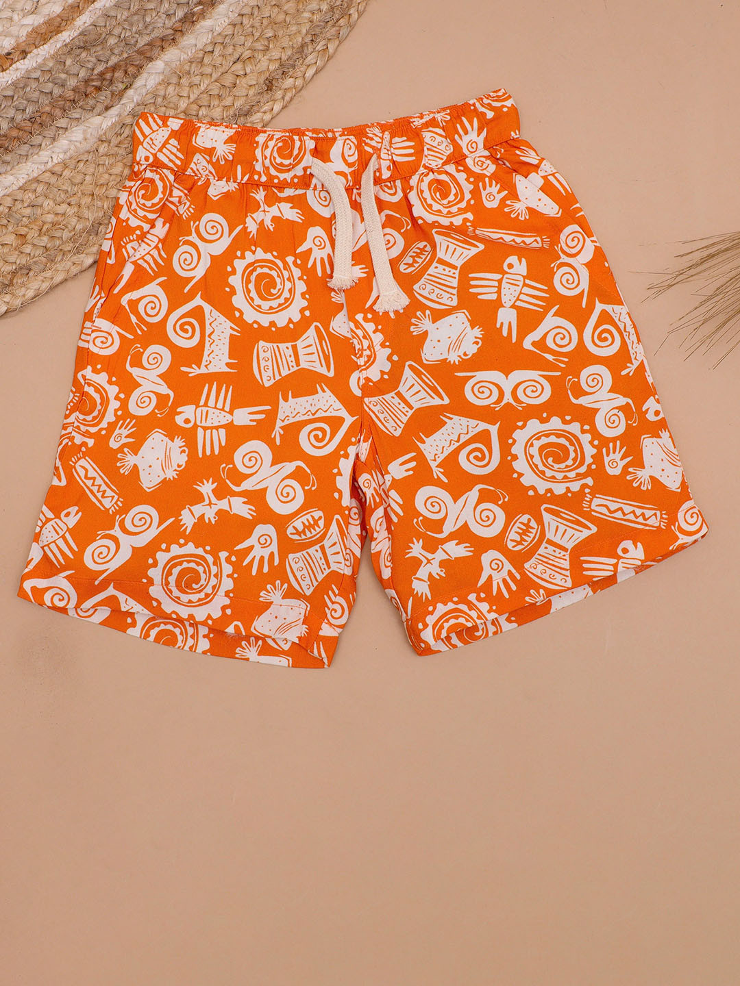 The Lion and The Fish Boys African Printed Relaxed Fit Short