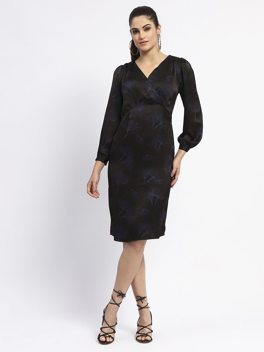 Madame Women V-Neck Floral Sheath Dress