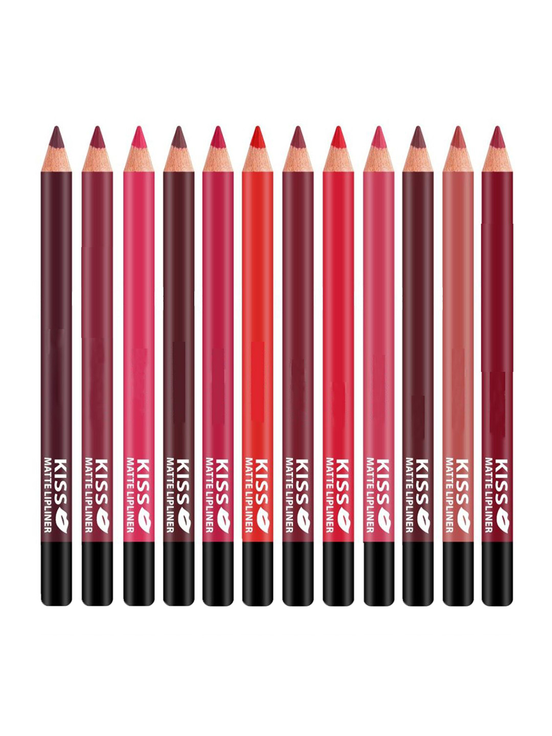 Adbeni Set of 12 Kiss Matte Lip Liner-4.1 g Each-Shade01-02-03-04-05-06-07- 08-09-10-11-12