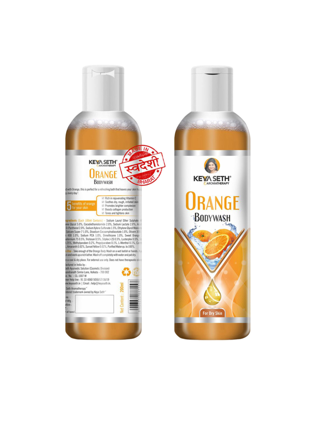 KEYA SETH AROMATHERAPY  Hydrating Skin Orange Body Wash- 200 ml