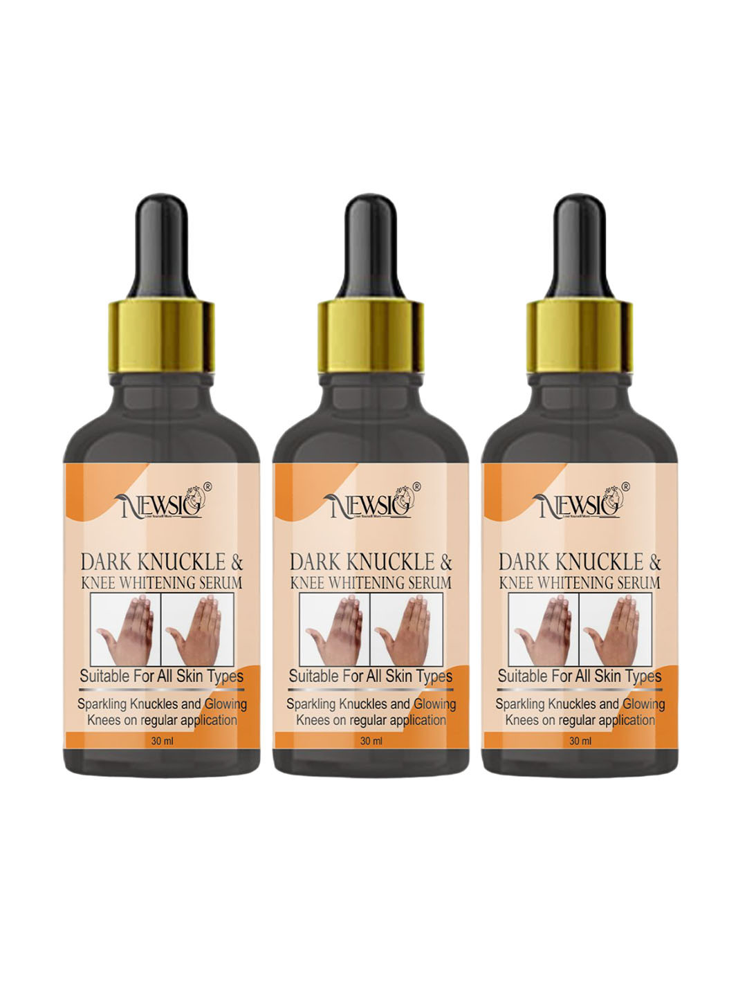 Newsio Set Of 3 Dark Knuckles Elbow Serum - 30ml Each