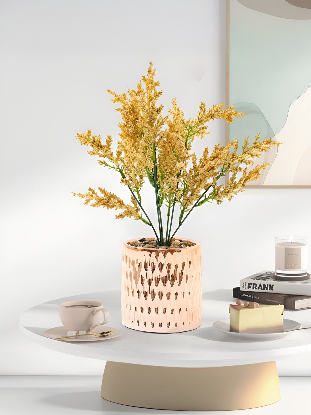 The Better Home Brown Artificial Wheat Grass Plant With Pot