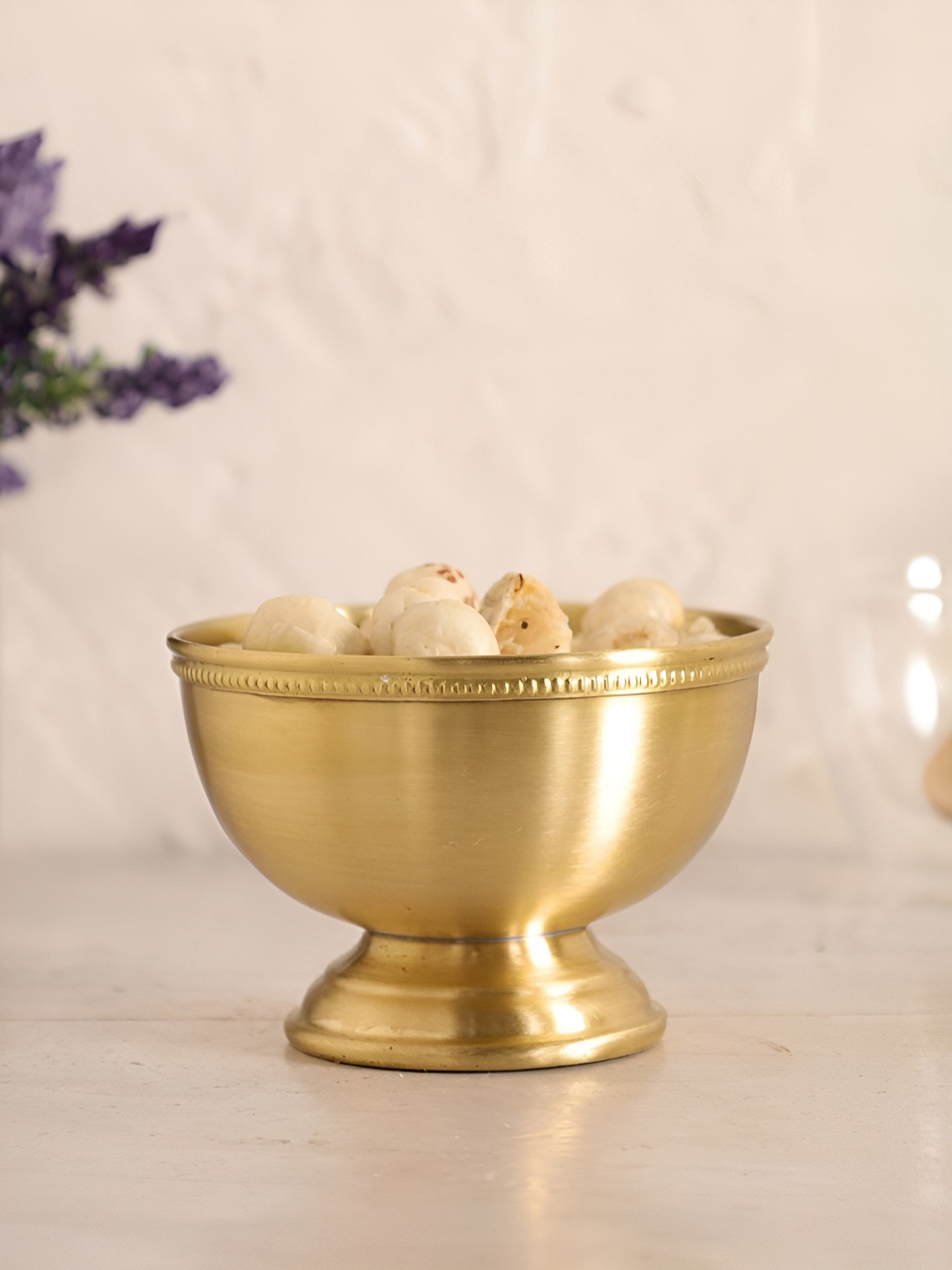 Peepul Tree Beige Brass Easy to Clean Serving Bowl