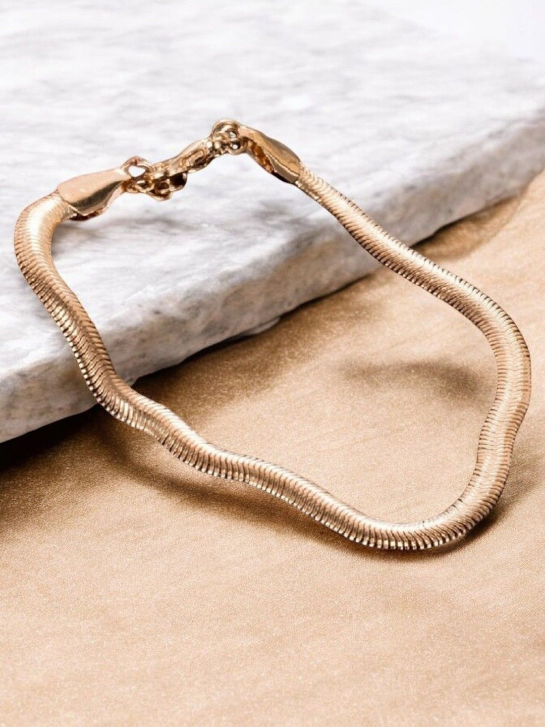 fabula Gold-Plated Snake Chain Single Anklet