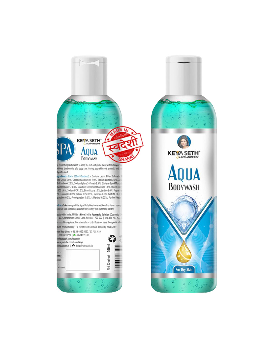 KEYA SETH AROMATHERAPY  Aqua Body Wash For Dry Skin-200 ml
