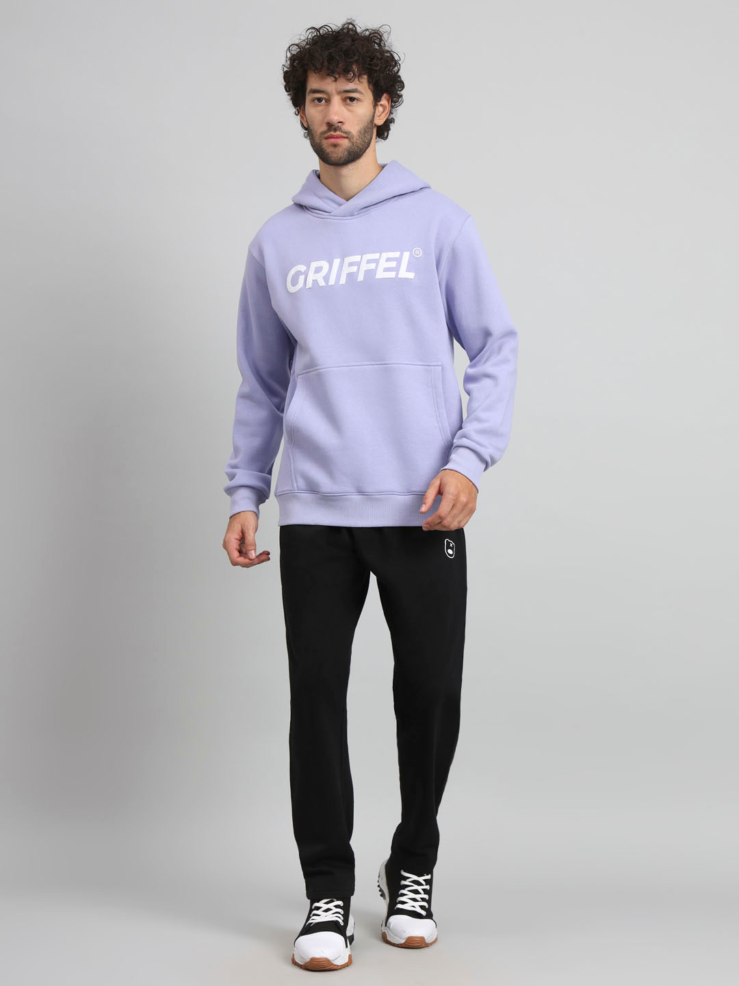 GRIFFEL Men Hood Brand Logo Printed Tracksuits