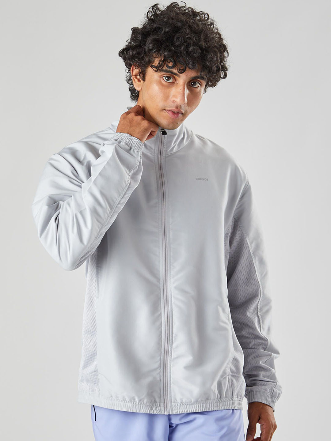 Decathlon Domyos Men Grey Quick Dry Front Open Zipped Jacket